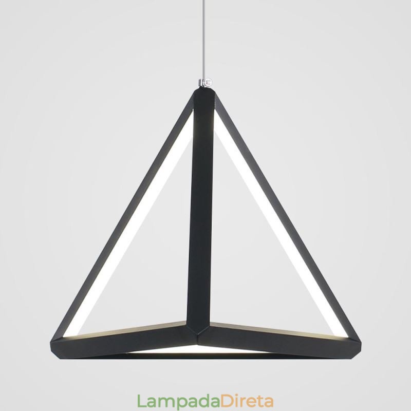 Luminária pendente pós-moderna, luz geométrica triangular, iluminação criativa de lâmpada