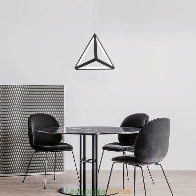 Luminária pendente pós-moderna, luz geométrica triangular, iluminação criativa de lâmpada
