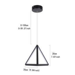 Luminária pendente pós-moderna, luz geométrica triangular, iluminação criativa de lâmpada