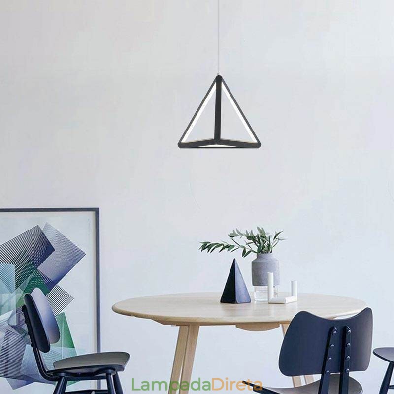 Luminária pendente pós-moderna, luz geométrica triangular, iluminação criativa de lâmpada