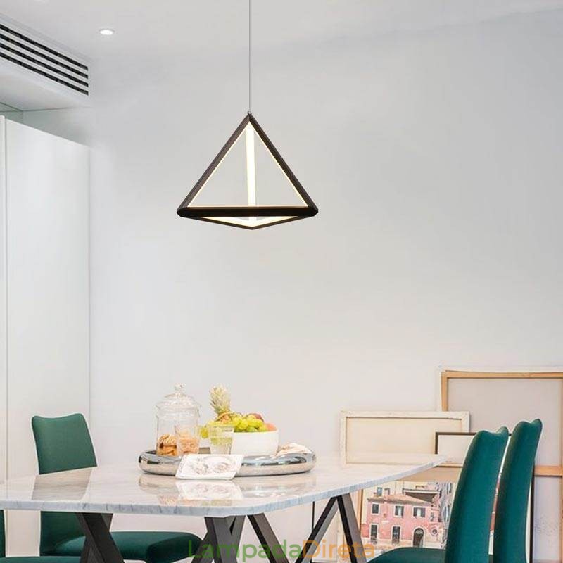 Luminária pendente pós-moderna, luz geométrica triangular, iluminação criativa de lâmpada