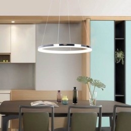 Luminária pendente moderna em acrílico circular 40cm