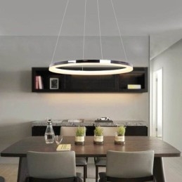 Luminária pendente moderna em acrílico circular 40cm