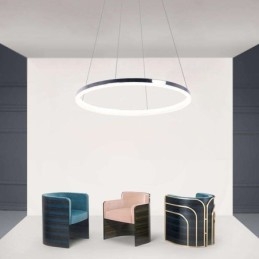 Luminária pendente moderna em acrílico circular 40cm