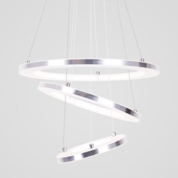 Luminária pendente moderna acrílica 3 anéis lâmpada 40+30+20cm