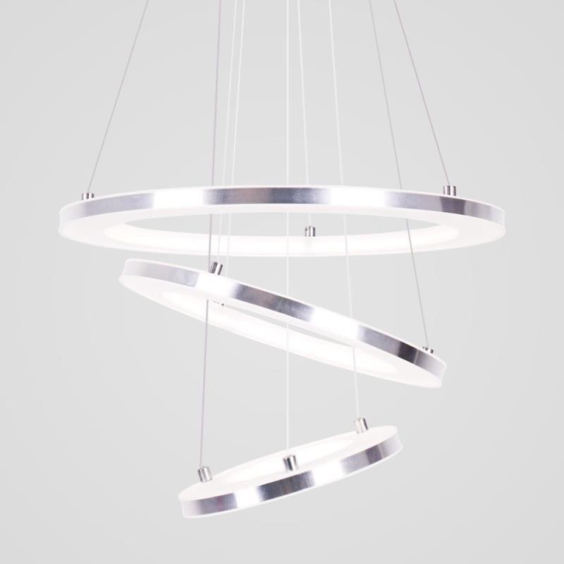 Luminária pendente moderna acrílica 3 anéis lâmpada 40+30+20cm