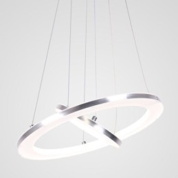 Luminária pendente moderna acrílica 2 anéis lâmpada 40+20cm