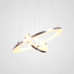 Luminária pendente moderna acrílica 2 anéis lâmpada 40+20cm