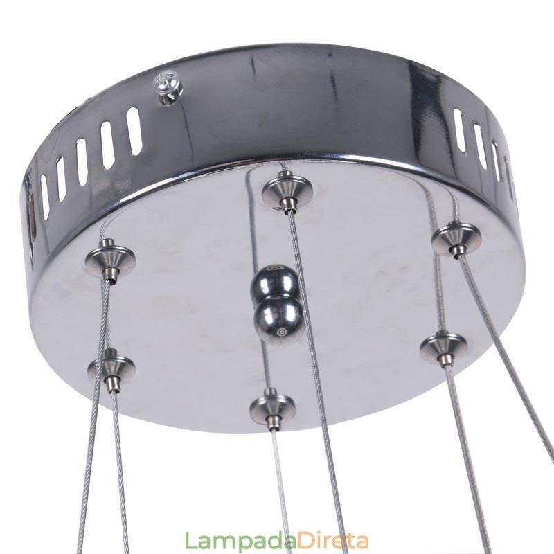 Luminária pendente moderna acrílica 2 anéis lâmpada 40+20cm