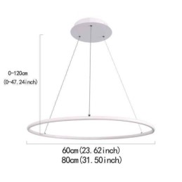 Luminária pendente moderna circular 60cm 80cm