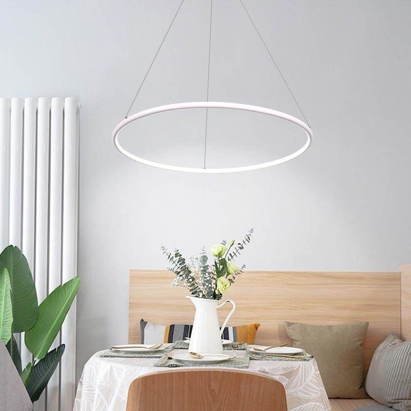 Luminária pendente moderna circular 60cm 80cm