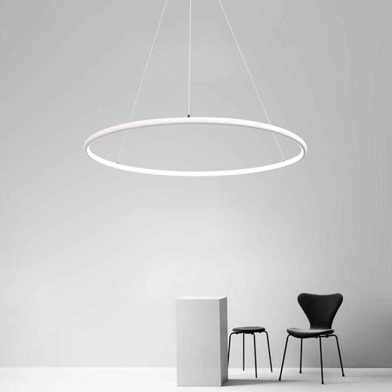 Luminária pendente moderna circular 60cm 80cm