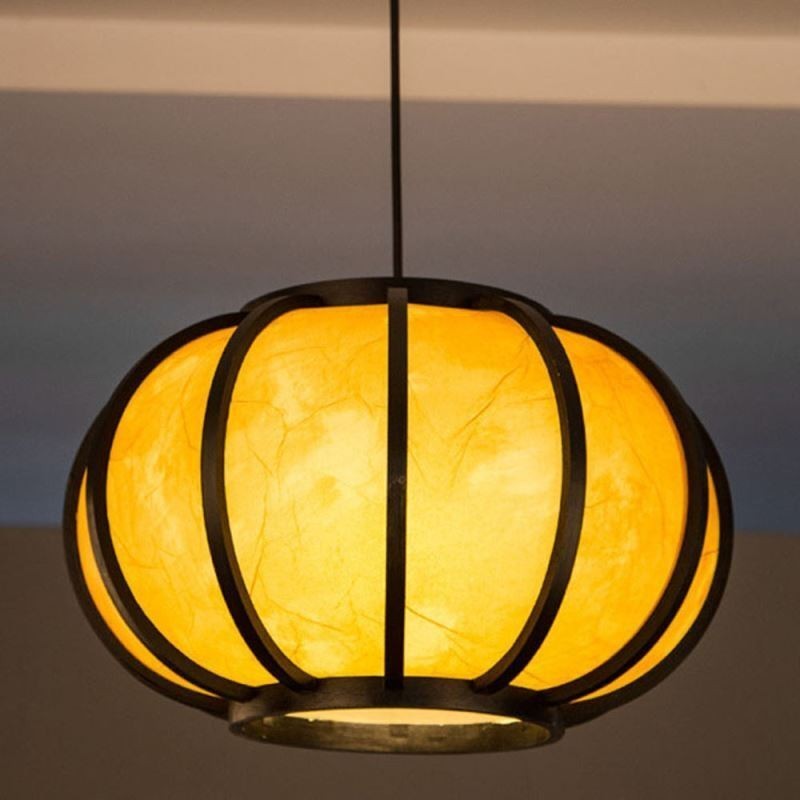 Luminária pendente criativa de bambu japonesa Luminária pendente moderna e simples para sala de chá Luminária redonda