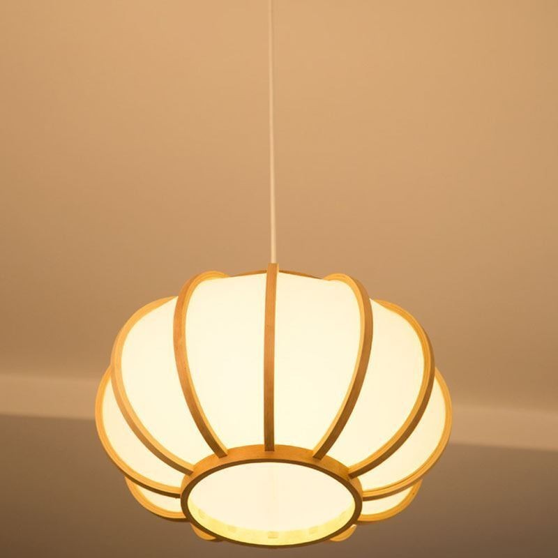 Luminária pendente criativa de bambu japonesa Luminária pendente moderna e simples para sala de chá Luminária redonda