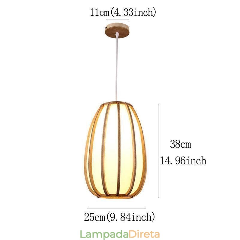 Luminária pendente de bambu Visual Comfort