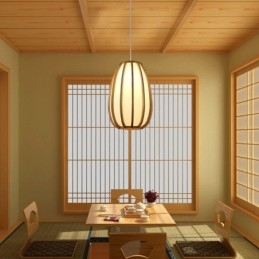 Luminária pendente de bambu Visual Comfort