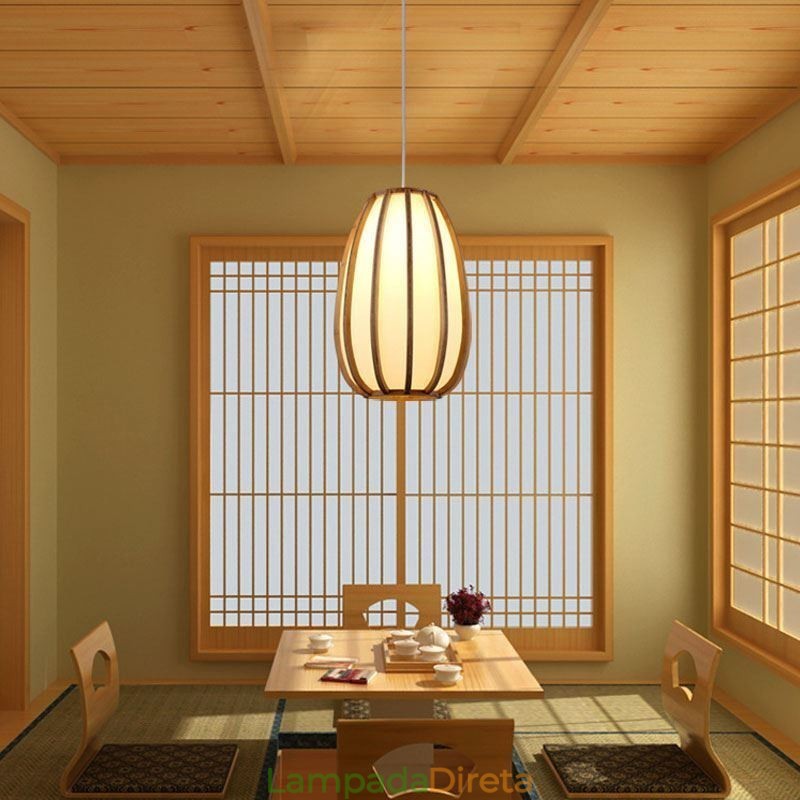 Luminária pendente de bambu Visual Comfort