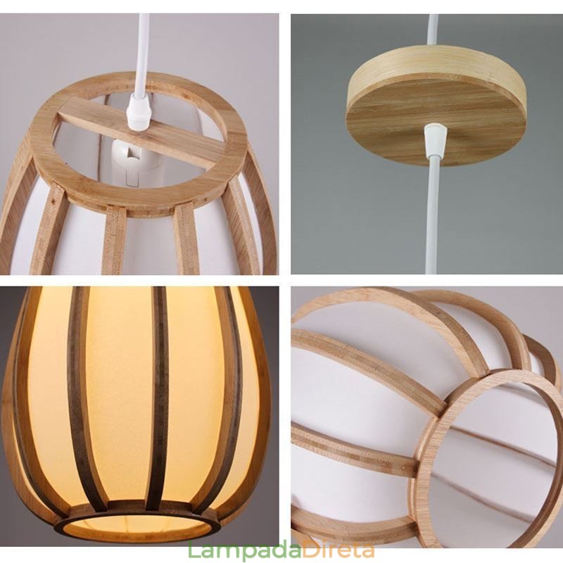 Luminária pendente de bambu Visual Comfort