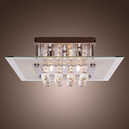 Luminária de teto moderna Crystal Living 5 luzes