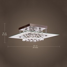 Luminária de teto moderna Crystal Living 5 luzes