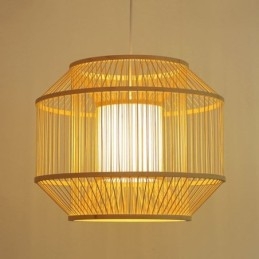 Luminária pendente de bambu com lanterna Luminária pendente japonesa criativa