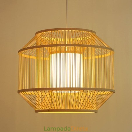 Luminária pendente de bambu com lanterna Luminária pendente japonesa criativa Luminária pendente de bambu com lanterna Luminária pendente japonesa criativa