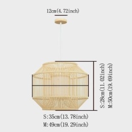 Luminária pendente de bambu com lanterna Luminária pendente japonesa criativa
