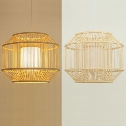 Luminária pendente de bambu com lanterna Luminária pendente japonesa criativa