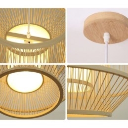 Luminária pendente de bambu com lanterna Luminária pendente japonesa criativa