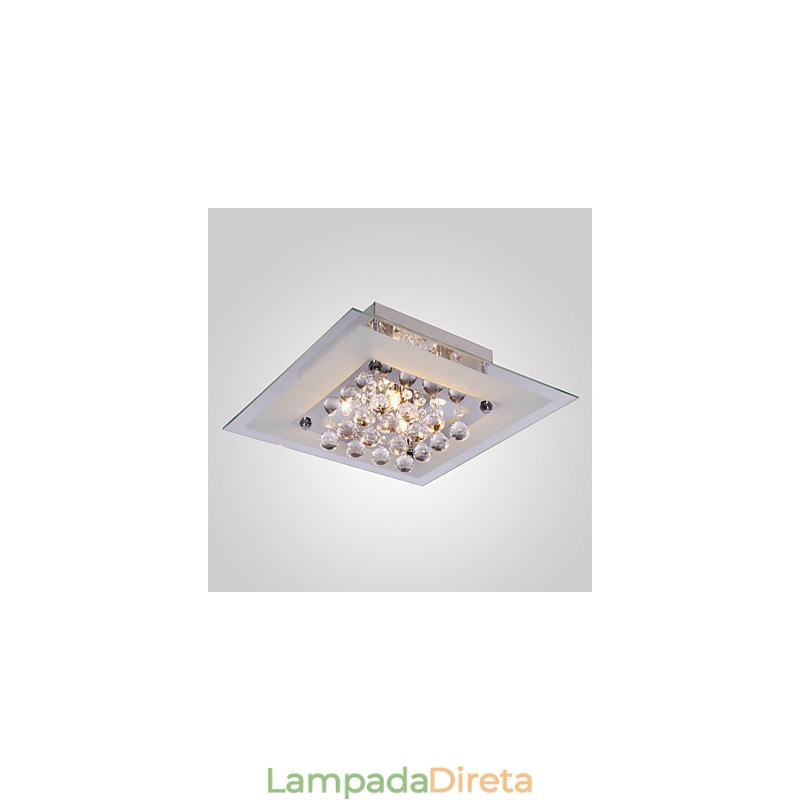 Luminária de teto moderna Crystal Living 5 luzes