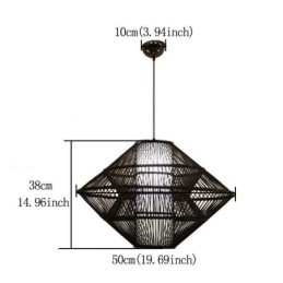 Luminária pendente de bambu com design de giroscópio