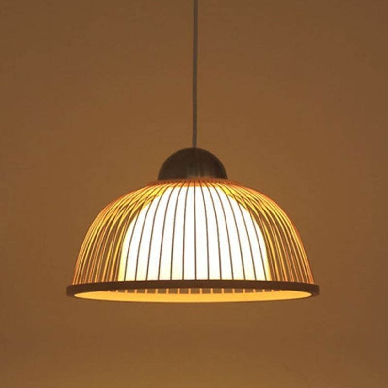 Luminária pendente moderna simples e descendente Luminária pendente especial de bambu Iluminação de cabeceira