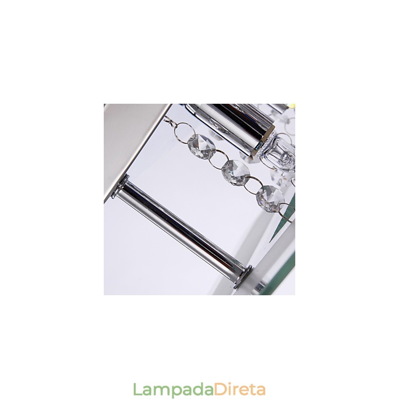 Luminária de teto moderna Crystal Living 5 luzes