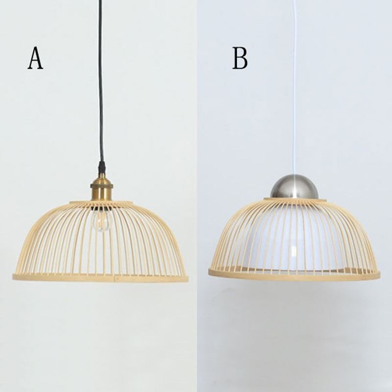 Luminária pendente moderna simples e descendente Luminária pendente especial de bambu Iluminação de cabeceira