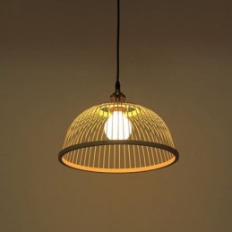 Luminária pendente moderna simples e descendente Luminária pendente especial de bambu Iluminação de cabeceira