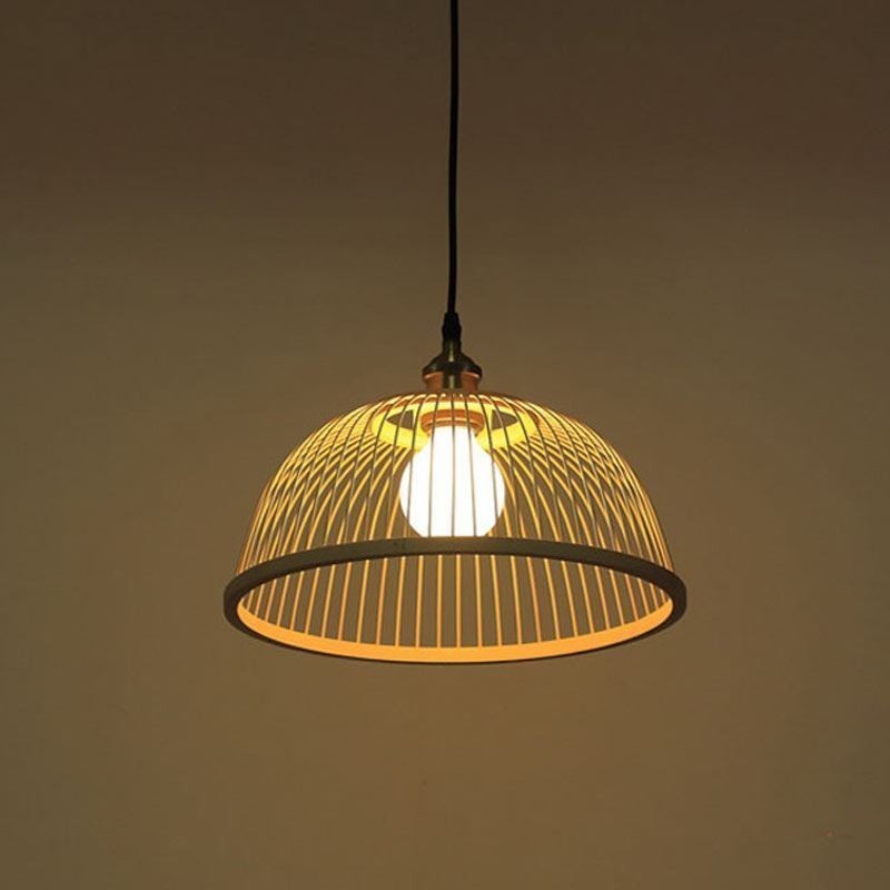 Luminária pendente moderna simples e descendente Luminária pendente especial de bambu Iluminação de cabeceira