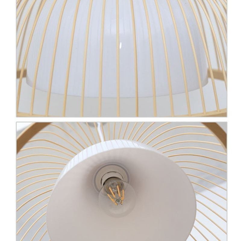 Luminária pendente moderna simples e descendente Luminária pendente especial de bambu Iluminação de cabeceira
