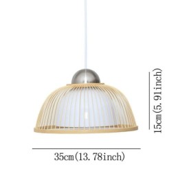 Luminária pendente moderna simples e descendente Luminária pendente especial de bambu Iluminação de cabeceira