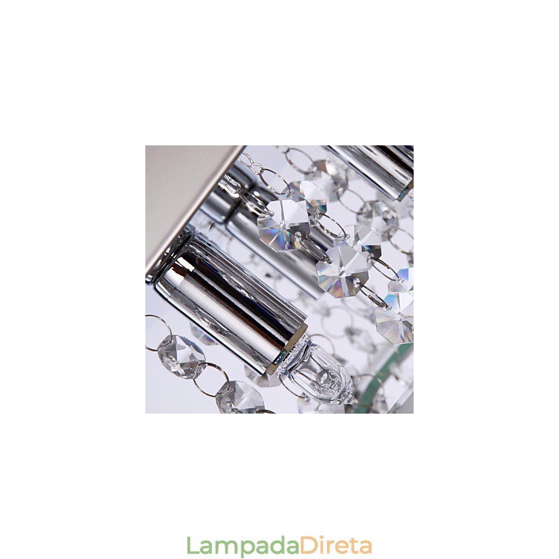 Luminária de teto moderna Crystal Living 5 luzes