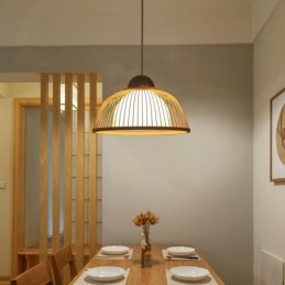 Luminária pendente moderna simples e descendente Luminária pendente especial de bambu Iluminação de cabeceira