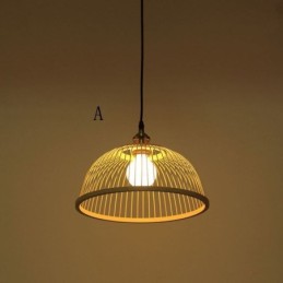 Luminária pendente de bambu Dome Luminária pendente tecida à mão