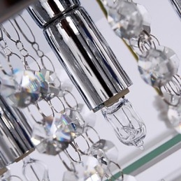 Luminária de teto moderna Crystal Living 5 luzes