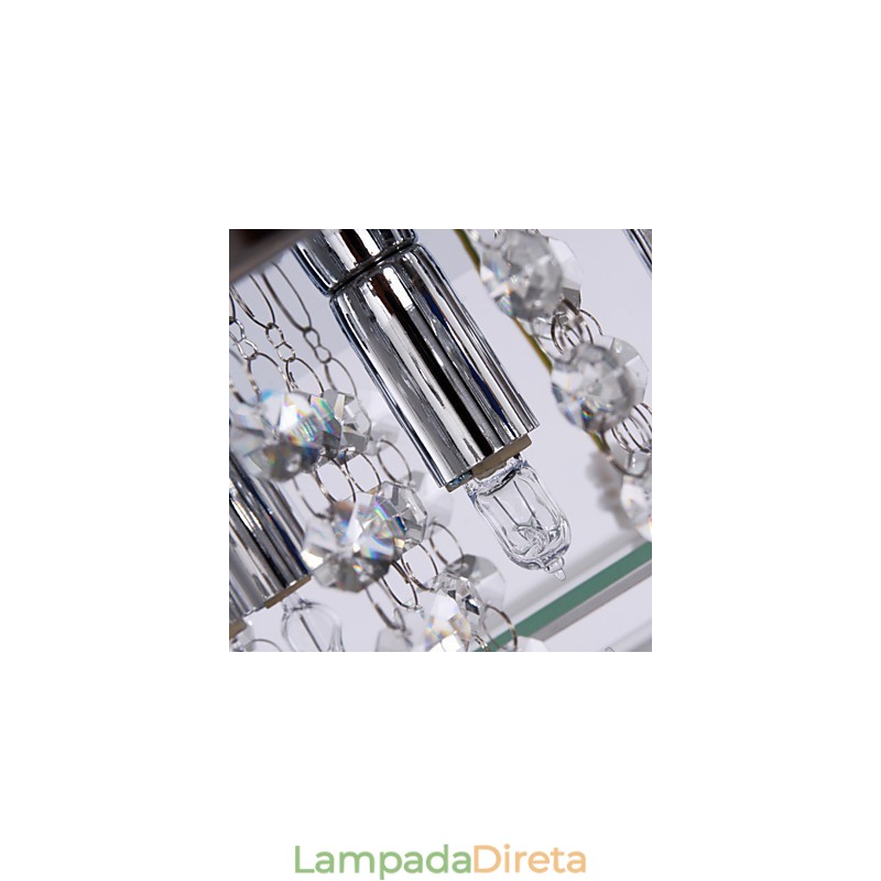 Luminária de teto moderna Crystal Living 5 luzes