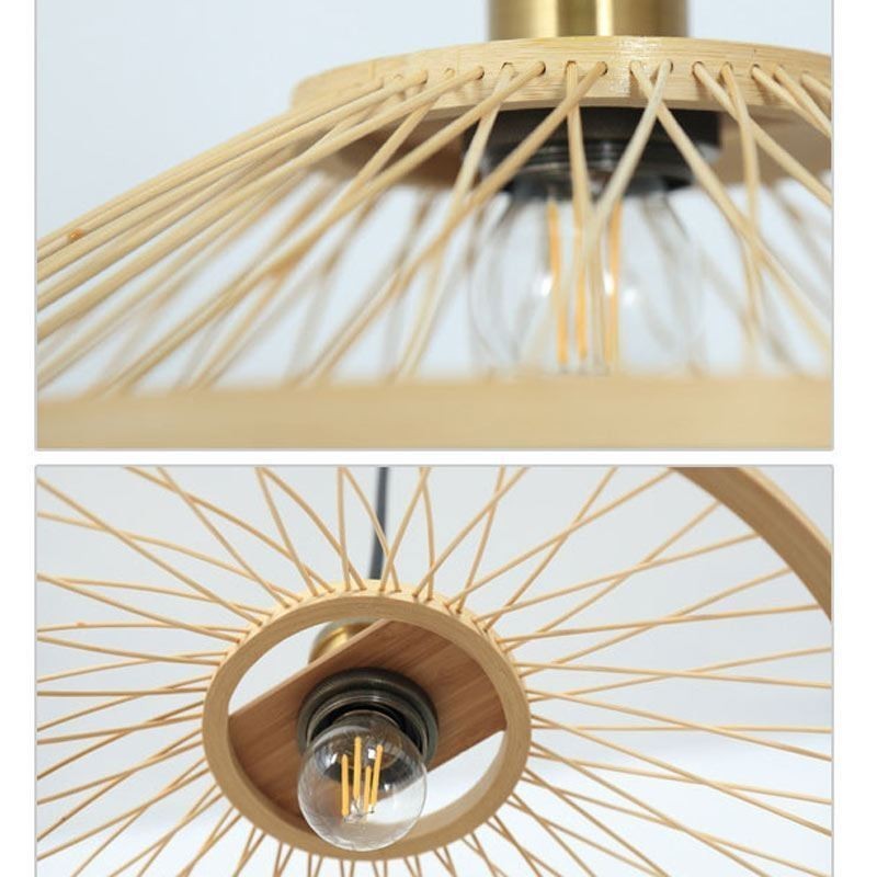 Luminária pendente de bambu Dome Luminária pendente tecida à mão