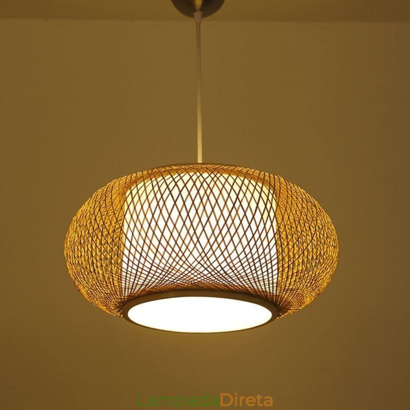 Luminária pendente decorativa de bambu Conforto visual