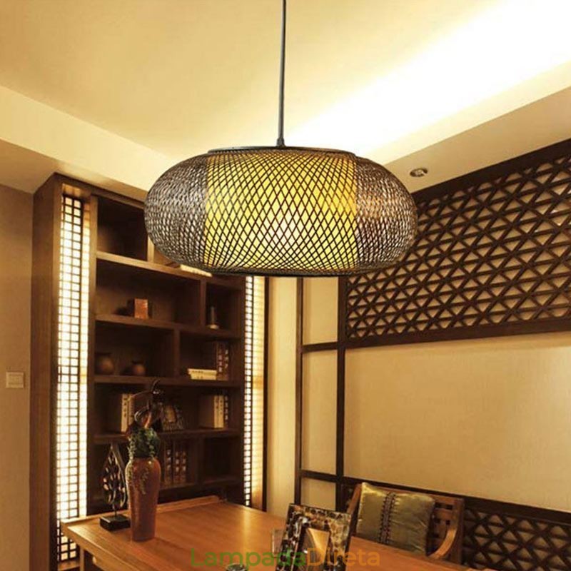 Luminária pendente decorativa de bambu Conforto visual