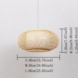 Luminária pendente decorativa de bambu Conforto visual