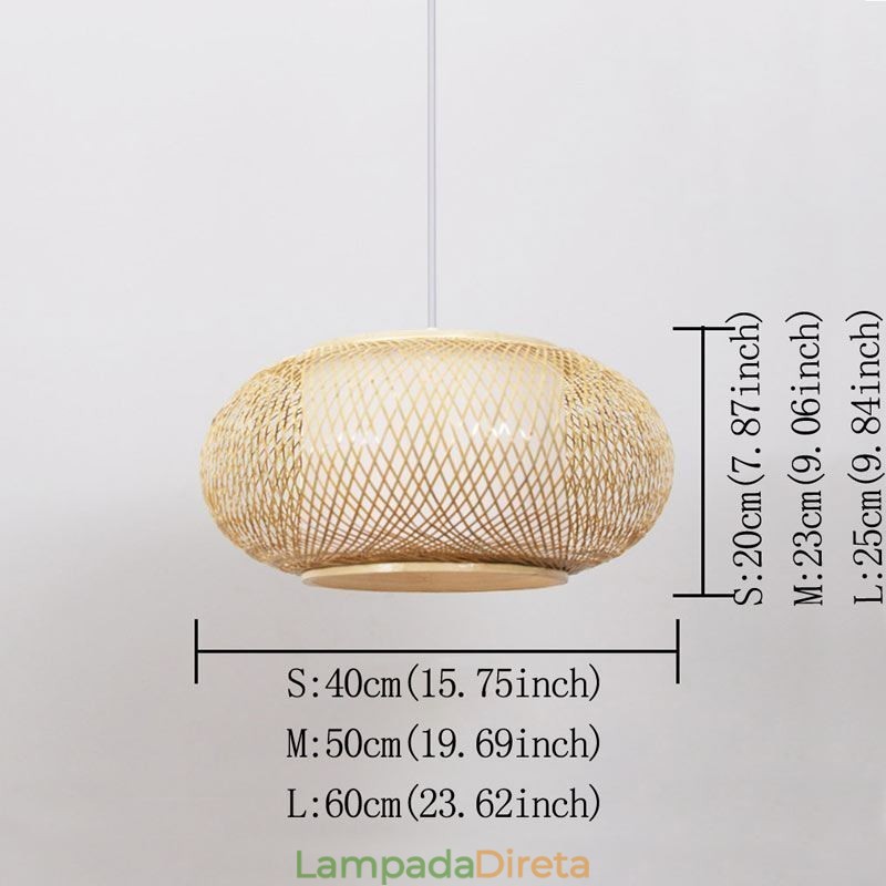Luminária pendente decorativa de bambu Conforto visual