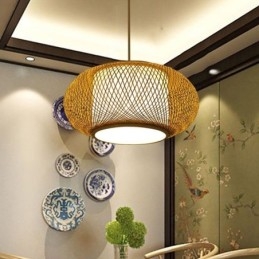 Luminária pendente decorativa de bambu Conforto visual