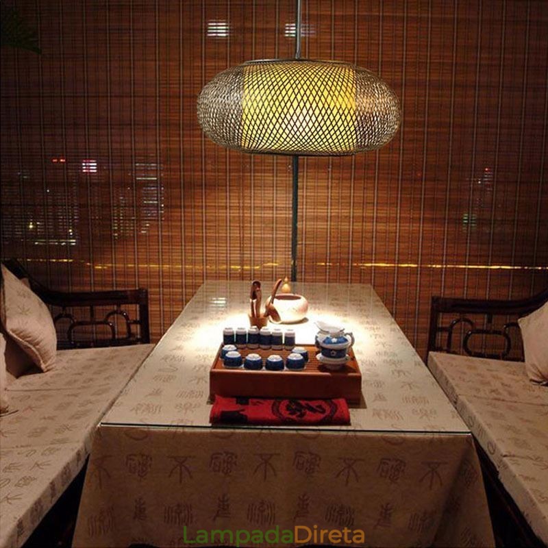 Luminária pendente decorativa de bambu Conforto visual